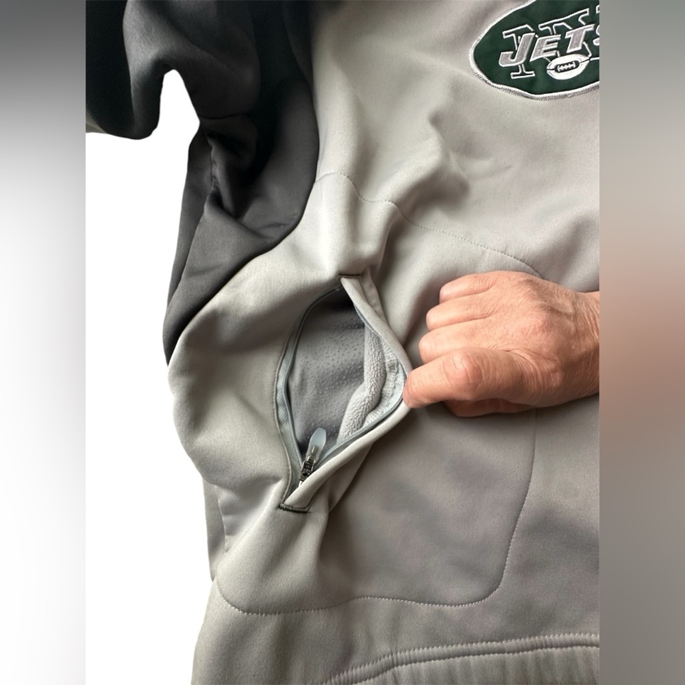 Men’s NY Jets Football NFL Team Apparel Pullover Quarter Zip XL Lined Shirt - Picture 8 of 15